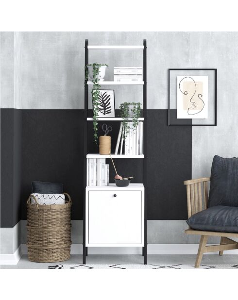 Bibliothèque Lisa noir/blanc - 44x170x35 cm