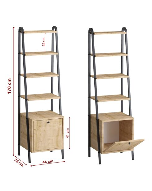 Bibliothèque Mona saphir/noir - 44x170x35 cm