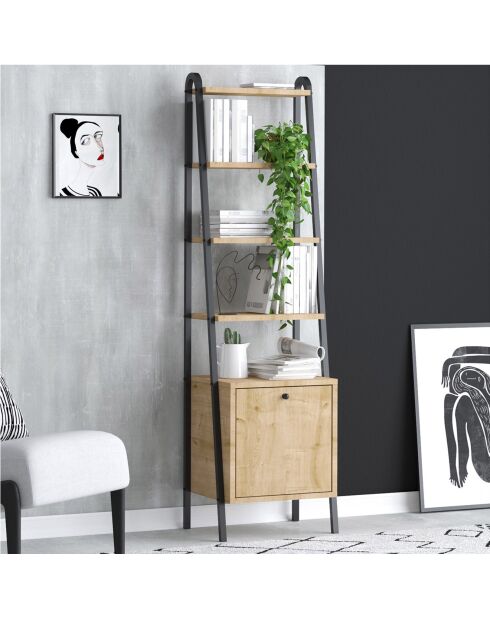 Bibliothèque Mona saphir/noir - 44x170x35 cm