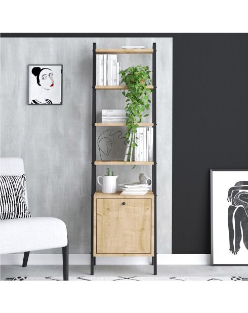 Bibliothèque Mona saphir/noir - 44x170x35 cm