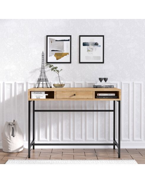 Bureau Berry saphir/noir - 100x75x60 cm
