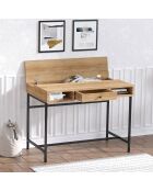 Bureau Berry saphir/noir - 100x75x60 cm