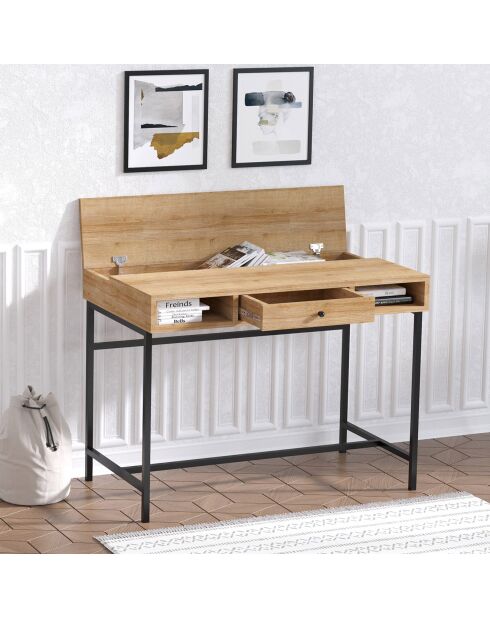 Bureau Berry saphir/noir - 100x75x60 cm