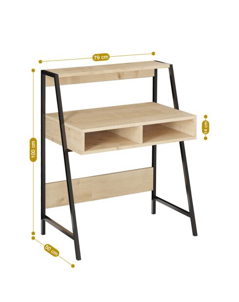 Bureau Class saphir/noir - 79x100x50 cm