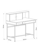 Bureau Jodie saphir/noir - 100x103x60 cm