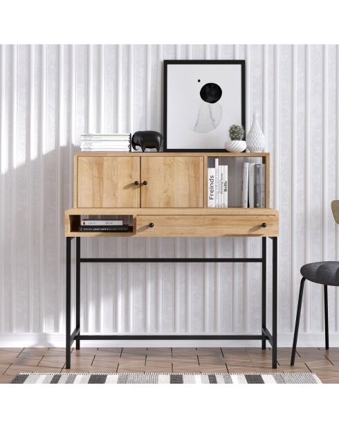 Bureau Jodie saphir/noir - 100x103x60 cm