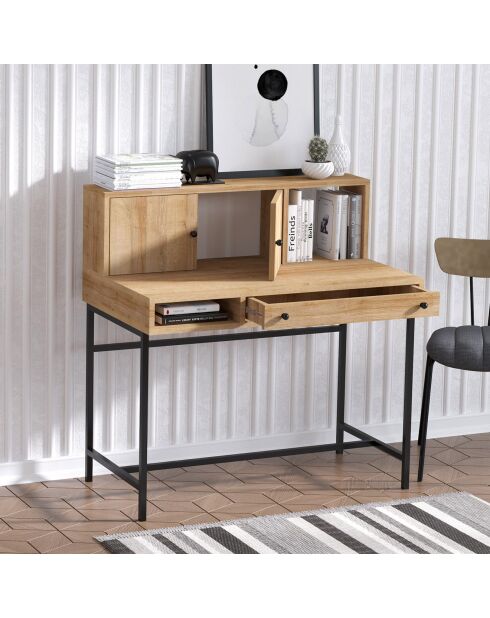 Bureau Jodie saphir/noir - 100x103x60 cm