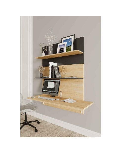 Bureau mural Pooh saphir/noir - 90x90x50 cm