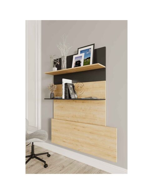 Bureau mural Pooh saphir/noir - 90x90x50 cm