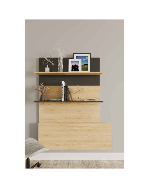 Bureau mural Pooh saphir/noir - 90x90x50 cm