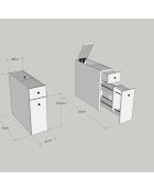 Meuble toilette Calencia travertine - 20x55x60 cm
