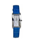 Montre en Cuir argenté/bleu