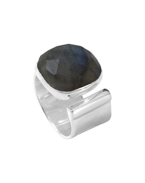 Bague en Argent & Labradorite noir