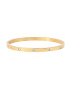 Bracelet en Acier doré & 5 Oxydes de zirconium