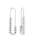 Boucles d'oreilles en Acier & Perle synthétique argenté/blanc