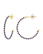 Boucles d'oreilles en Acier & Perles Miyuki doré/marine