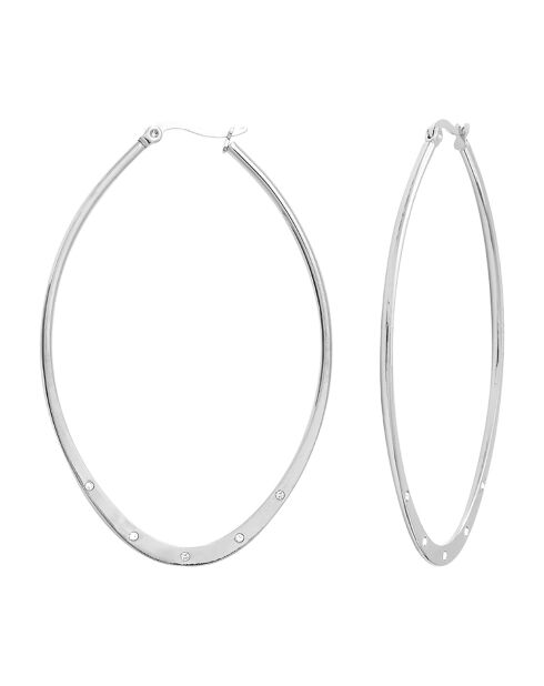 Boucles d'oreilles en Acier & Oxydes de zirconium argentées