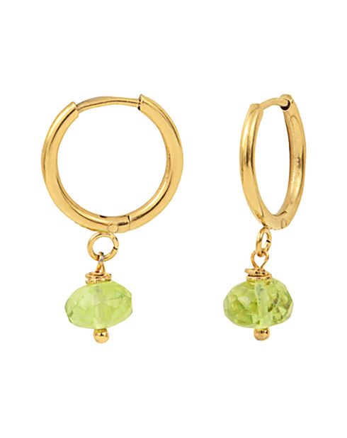 Boucles d'oreilles en Acier & Péridot doré/vert