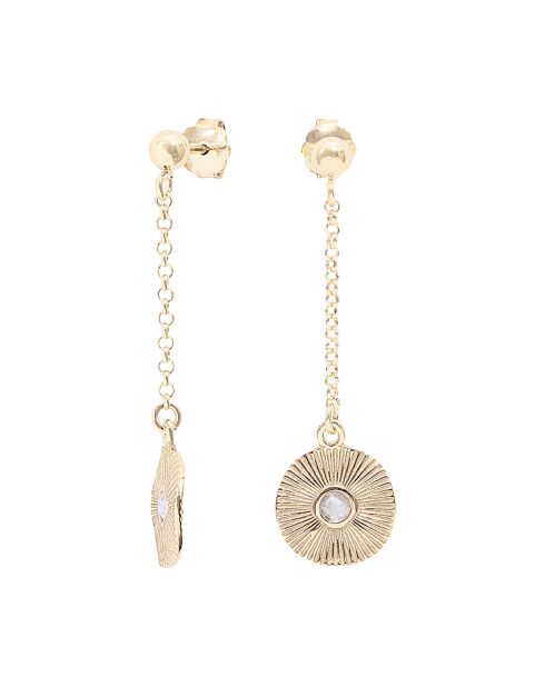 Boucles d'oreilles en Argent doré & Cristal