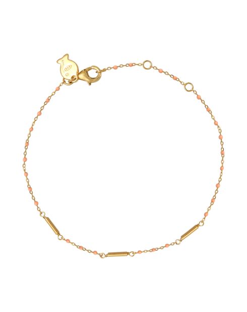 Bracelet en Argent doré & Email corail