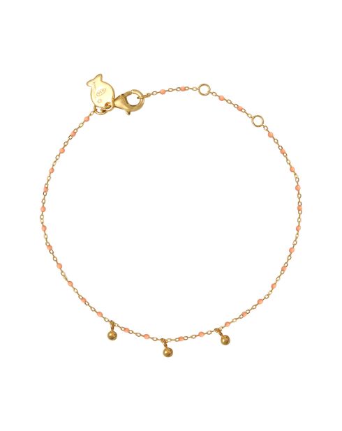 Bracelet en Argent doré & Email corail