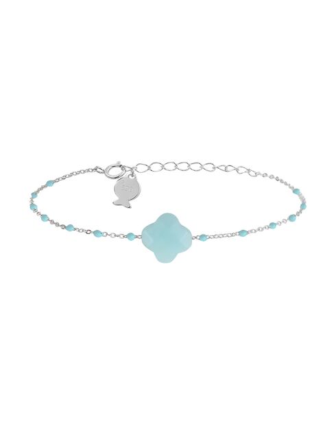 Bracelet en Argent, Amazonite & Email vert