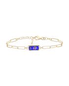 Bracelet en Argent doré & Verre de Murano bleu