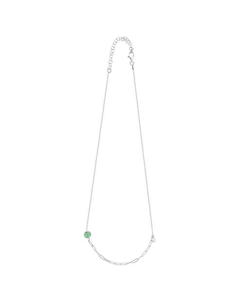 Collier en Argent & Cristal vert