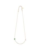 Collier en Argent & Cristal doré/vert