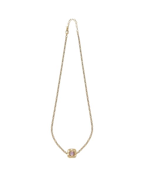 Collier en Argent & Cristal doré/rose