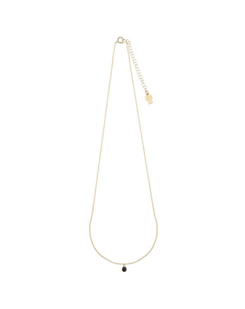 Collier en Argent doré & Oxydes de zirconium noir