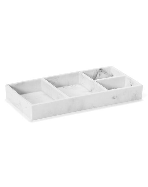 Plateau Effet Marbre blanc - 30.5x15x3.5 cm