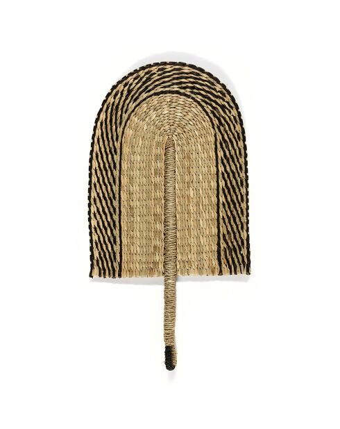 Eventail Mur Seagrass naturel/noir - 26x50 cm