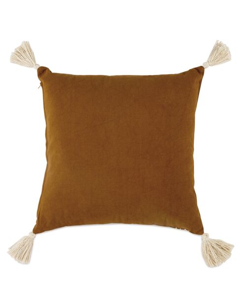 Coussin Coton Aisha marron - 45x45 cm