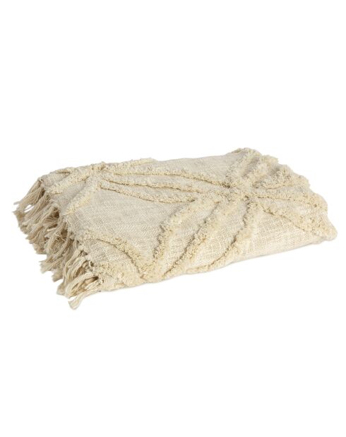 Couverture Coton Ayana beige - 130x170 cm