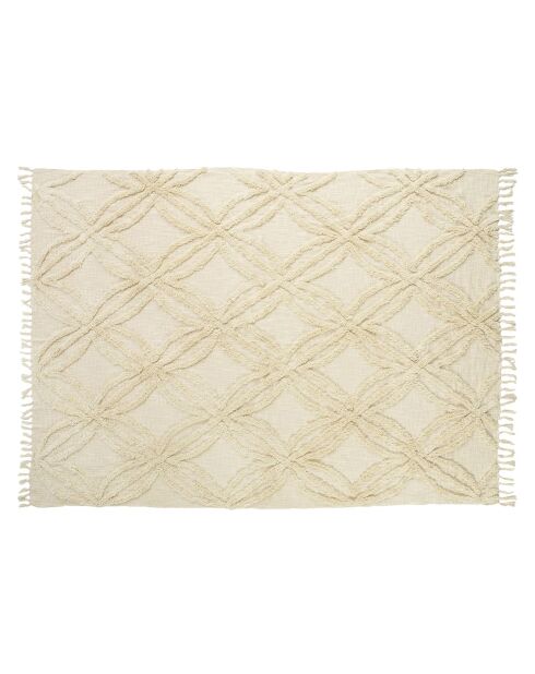 Couverture Coton Ayana beige - 130x170 cm