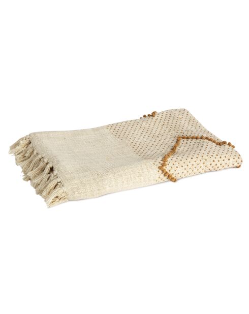 Couverture Coton Lyra beige - 130x170 cm
