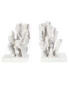 2 Serre-Livres Corail blancs - 25x20x18 cm