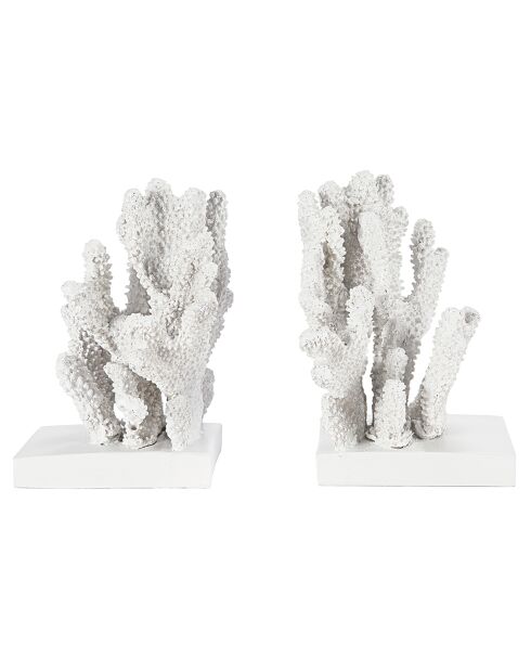 2 Serre-Livres Corail blancs - 25x20x18 cm