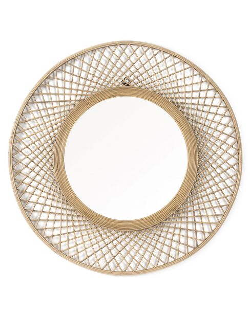 Miroir Bambou et Bois marron - Ø70x2 cm