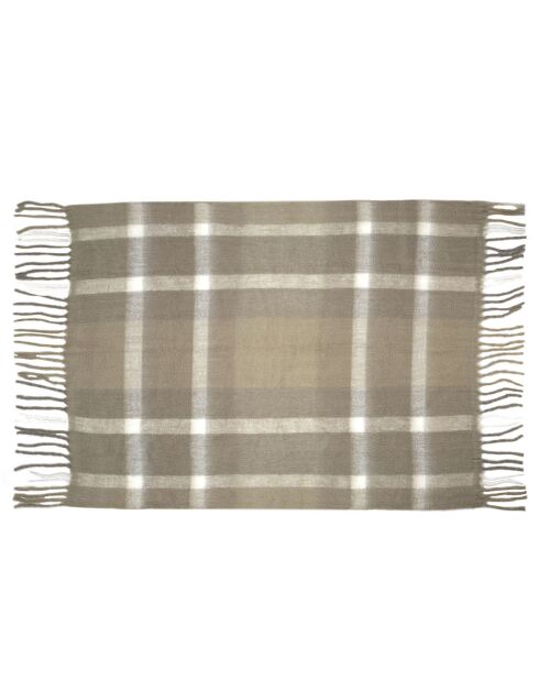 Couverture en Laine Tartan beige - 125x150 cm