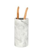 Support Couteau Marbre Bl blanc/noir - 12.5x12.5x24 cm