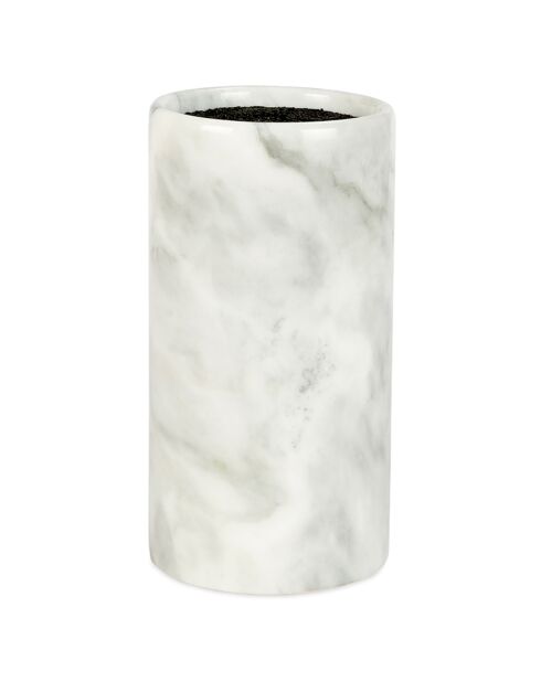 Support Couteau Marbre Bl blanc/noir - 12.5x12.5x24 cm
