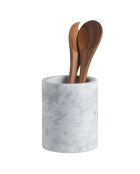 Porte-Ustensiles Marbre blanc/gris marbré - Ø 13x16 cm