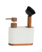 Distributeur de Savon Pol/Acacia blanc - 16.5x8x22 cm