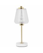 Lampe Doré/Verre Elizabeth doré/blanc/transparent - Ø15x42 cm