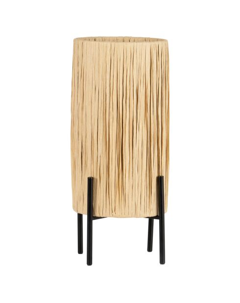 Lampe de Table Nuit en Papier café/noir - 18x18x38 cm
