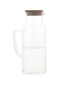 Carafe Verre/Couv Bambou transparent/marron - Ø9x23 cm