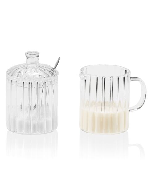 Set Sucrier/Pot à Lait en Verre transparent