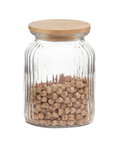 Pot Cuisine en Verre Bambou transparent/marron - Ø 10.5x15 cm